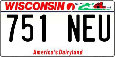 WI license plate 751NEU