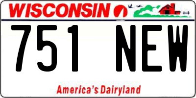 WI license plate 751NEW