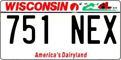 WI license plate 751NEX