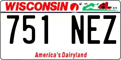 WI license plate 751NEZ