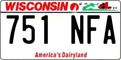 WI license plate 751NFA