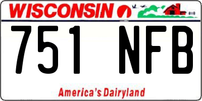WI license plate 751NFB