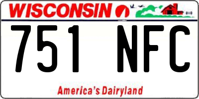 WI license plate 751NFC