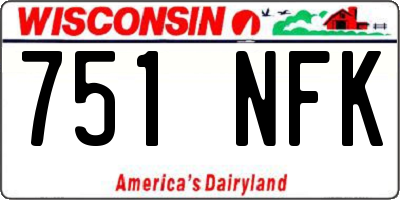 WI license plate 751NFK