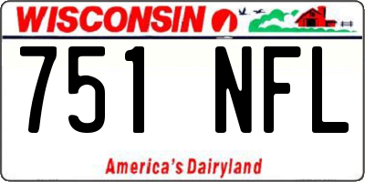 WI license plate 751NFL