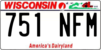 WI license plate 751NFM