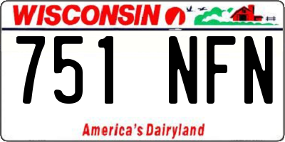 WI license plate 751NFN