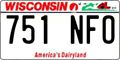 WI license plate 751NFO