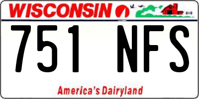 WI license plate 751NFS