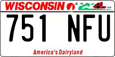 WI license plate 751NFU