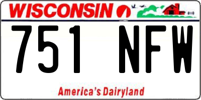 WI license plate 751NFW