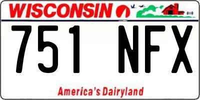 WI license plate 751NFX