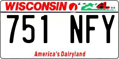 WI license plate 751NFY