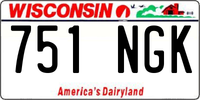 WI license plate 751NGK