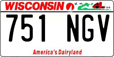 WI license plate 751NGV