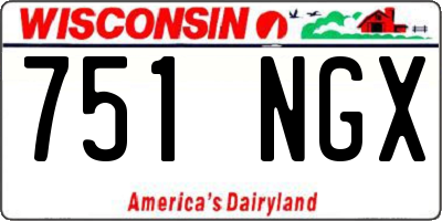 WI license plate 751NGX