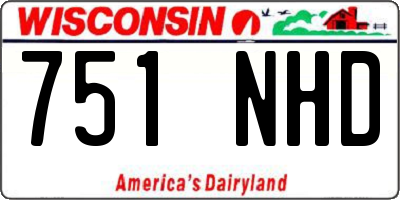 WI license plate 751NHD