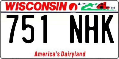 WI license plate 751NHK