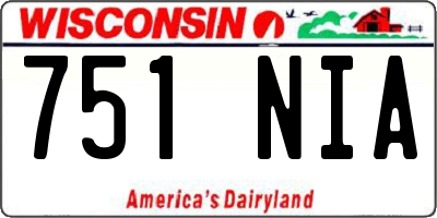WI license plate 751NIA