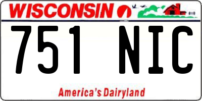 WI license plate 751NIC
