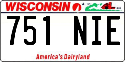 WI license plate 751NIE