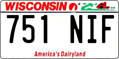 WI license plate 751NIF