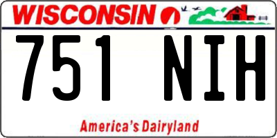 WI license plate 751NIH