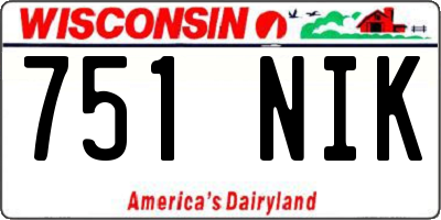 WI license plate 751NIK