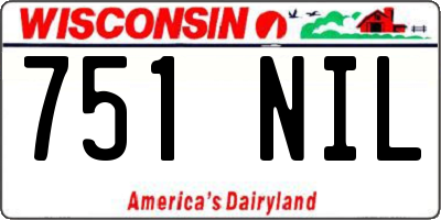 WI license plate 751NIL