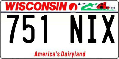 WI license plate 751NIX