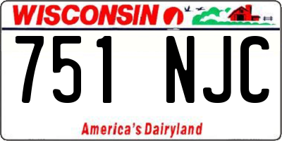 WI license plate 751NJC