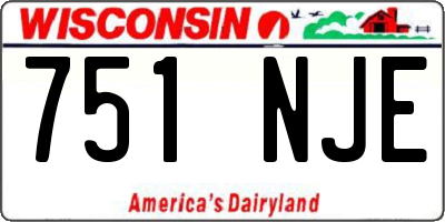 WI license plate 751NJE