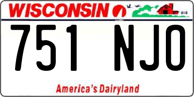 WI license plate 751NJO
