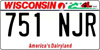 WI license plate 751NJR