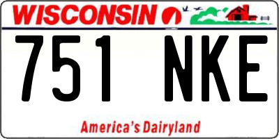 WI license plate 751NKE