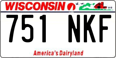 WI license plate 751NKF