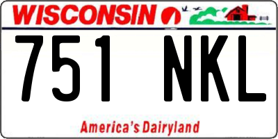WI license plate 751NKL