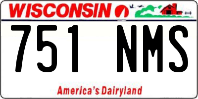 WI license plate 751NMS