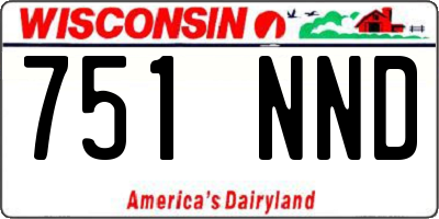 WI license plate 751NND