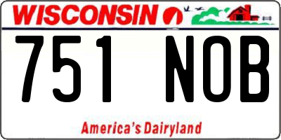 WI license plate 751NOB