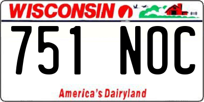WI license plate 751NOC