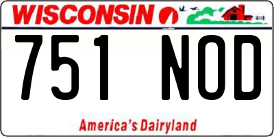 WI license plate 751NOD