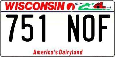 WI license plate 751NOF