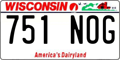 WI license plate 751NOG