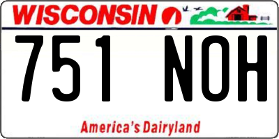 WI license plate 751NOH