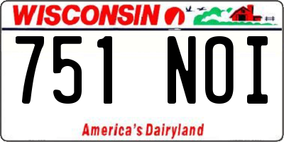 WI license plate 751NOI