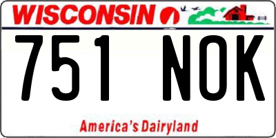 WI license plate 751NOK