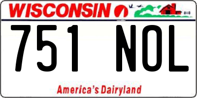 WI license plate 751NOL