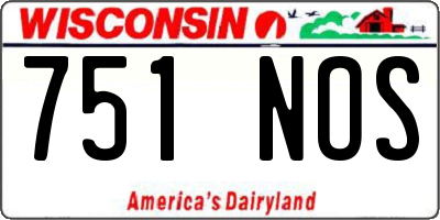WI license plate 751NOS