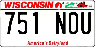 WI license plate 751NOU